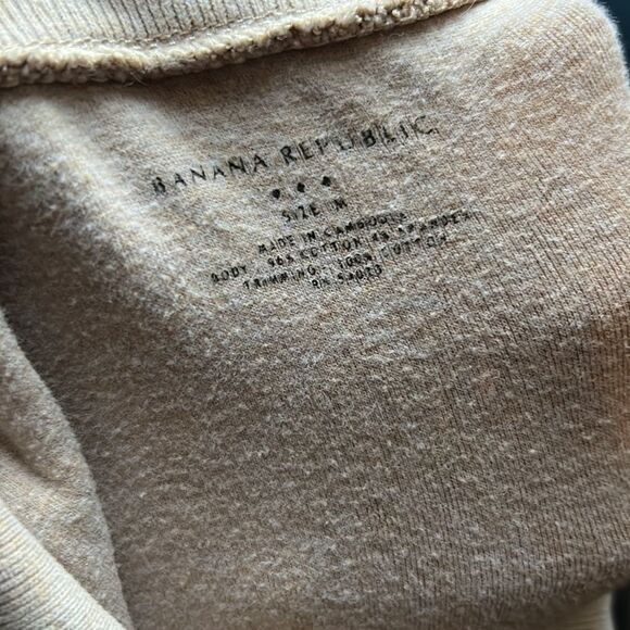 Banana Republic Oatmeal Tan Long Sleeve Turtleneck Top Neutral Winter Shirt - Picture 7 of 7